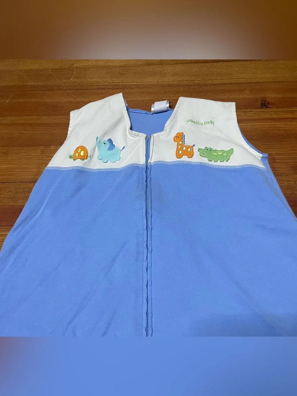 Halo Blue Cotton Sleep Sack with Animal Appliqués Size XL